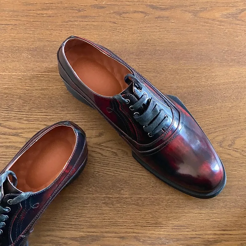 JINIWU 2026 AW Men's Oxford Shoes, Top Layer Cowhide Lace Up Formal Leather Shoes with Special Shaped Sole