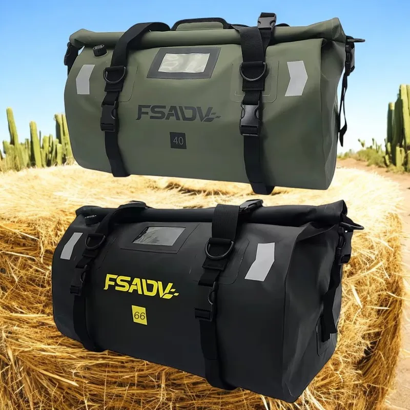 Motorcycle Waterproof Tail Bag 40L 66L Motorbike Luggage Backpack Motorcycle Seat Bag Tail Travel Rider Luggage Rear Back Bag