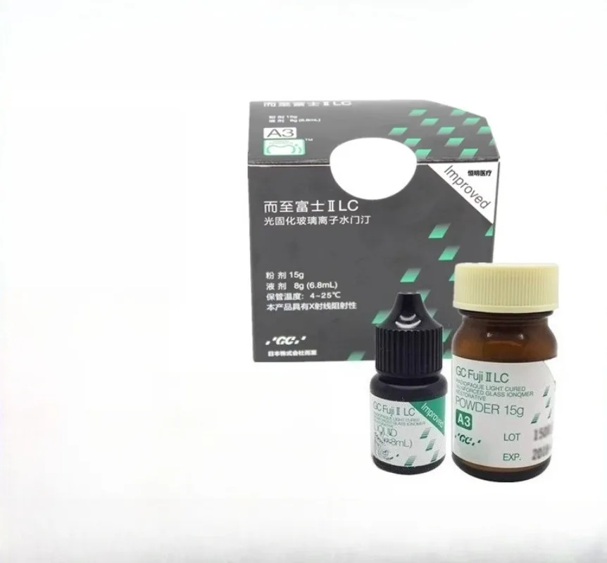 Dentistry Gc Fuji 2 Lc Luting  Light Cure Glass Ionomer Cement Resin Reinforcement Restoration Filling Material II Oral Tools