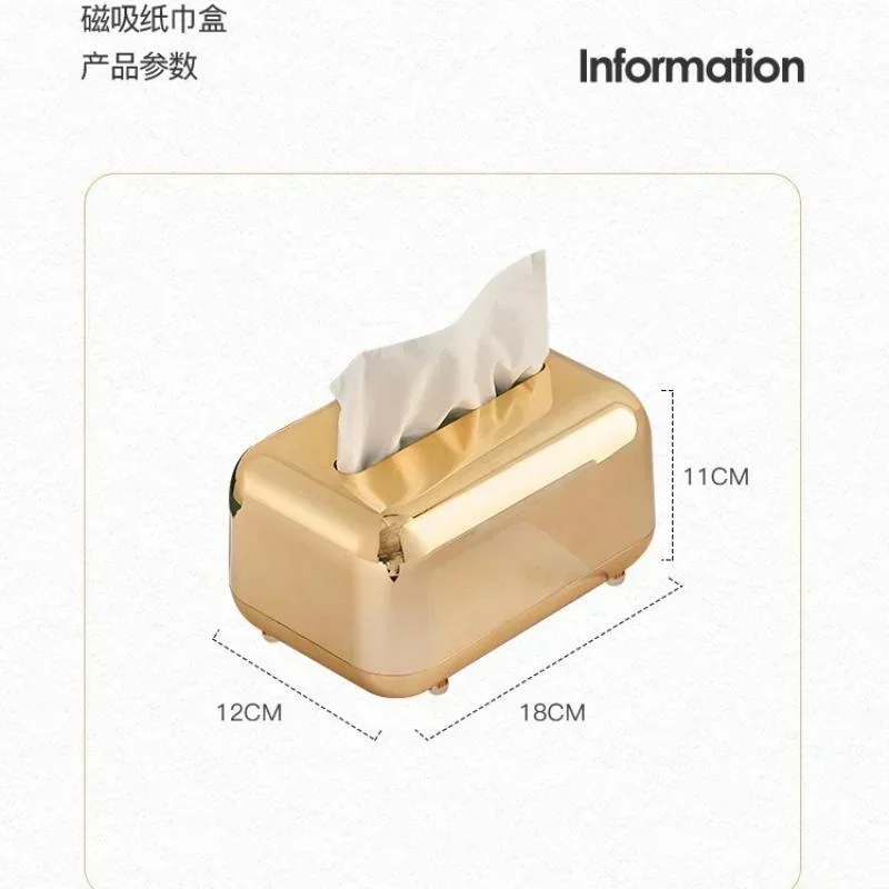 Golden Tissue Boxes Storage Napkin Holder Kitchen Tissue Box Paper Case Organizer Ornament Craft Desktop Tissue Holder Home
