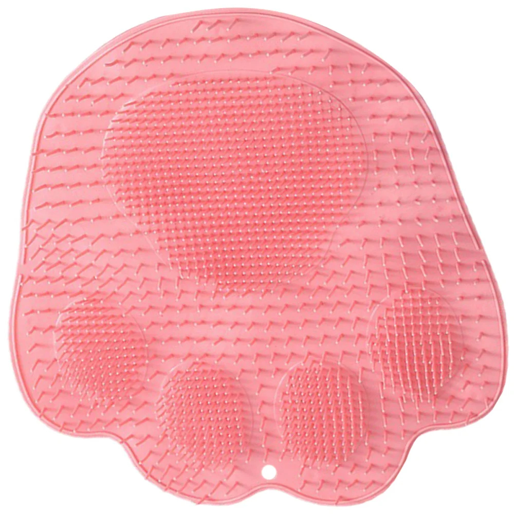 

Non-Slip Pink Shower Foot Scrubber with Suction Cups Bath Mat for Back Exfoliation and Foot Massager