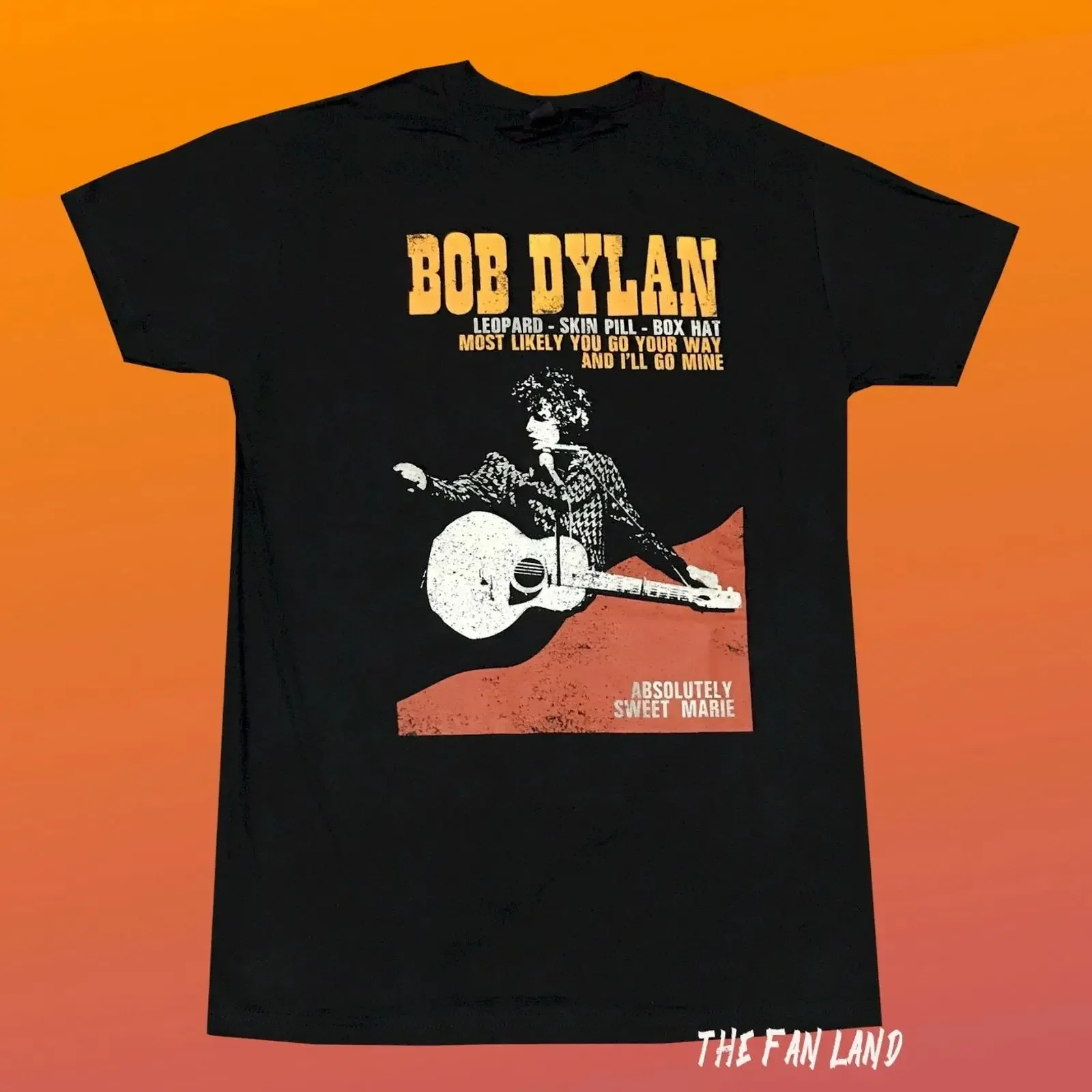 New Bob Dylan Absolutely Sweet Marie Mens Vintage T Shirt vintage Washed Stylish designer clothes Casual Breathable streetwear