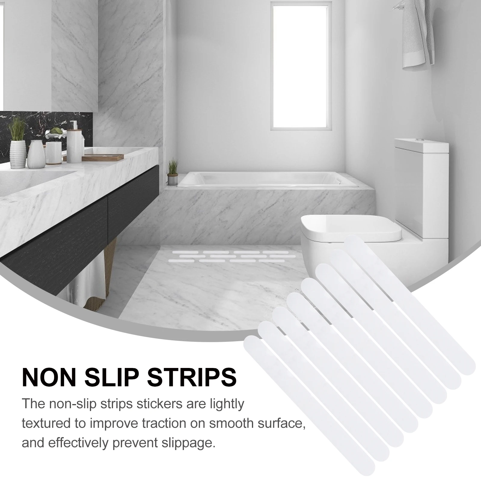 

24 Pcs Anti Slip Strips Waterproof Non Slipping Bathtub Adhesive Treads Bath Safety Stickers Bathroom Floor Shower Tub Stairs