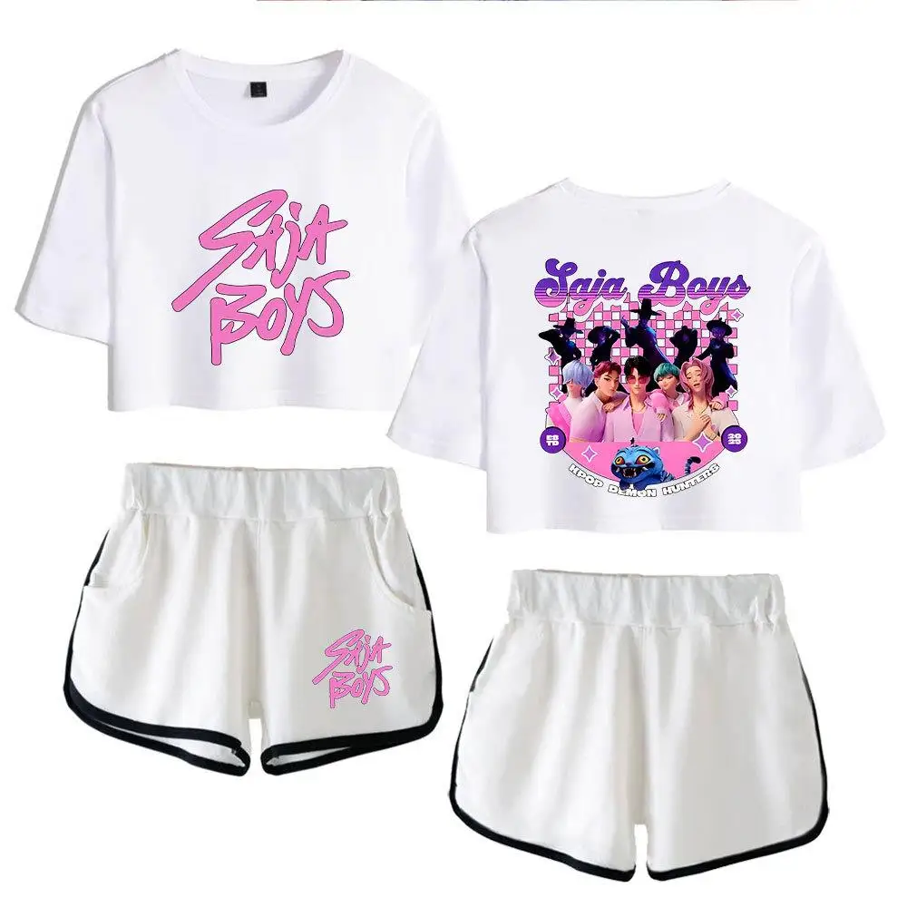 Faionable K Demon s Outfit Haut d'été pour femme avec ombrage Exposition ort Sve orts Princ Sle Casual...