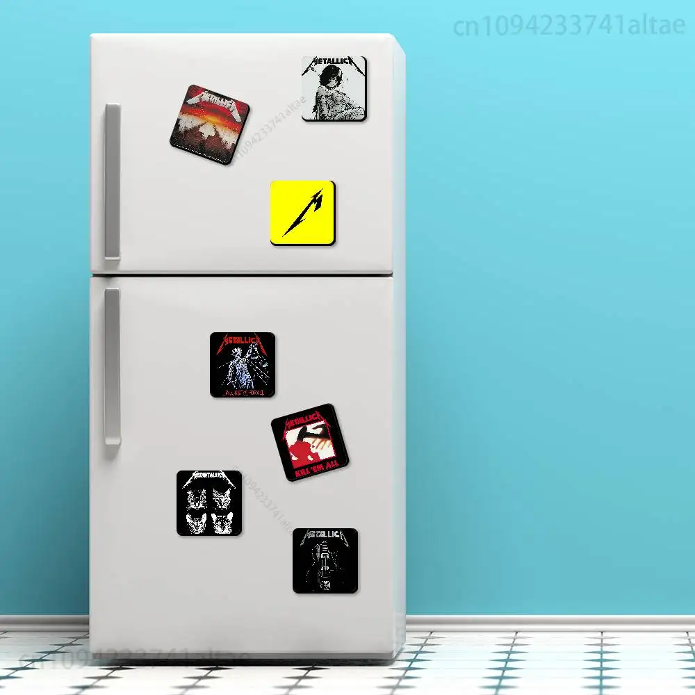 M-Metallica Band Fridge Magnet Personalized Magnetic Durable Plastic Square Picture Surface Fridge Magnets