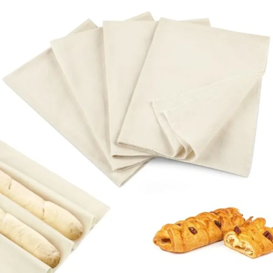 

Tea Towels for Baking Sourdough 14x18.8 Ih Reusable Thick Towels for Proofing Cloth for Baguettes Pastry Loaves