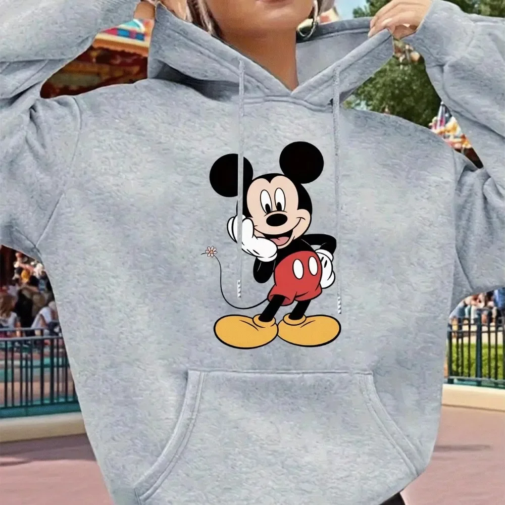 ديزني ميكي ماوس هوديس موضة المتضخم النساء الرجال هوديس بلوزات الخريف والشتاء الصوف ملابس الشارع الشهير متعددة الاستخدامات غير رسمية #2