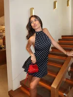 CNYISHE Dot Prints Halter Backless Sleeveless Elegant Party Outfits Women Dresses Summer Sheath Fashion Female Bodycon Trendy - Image 5