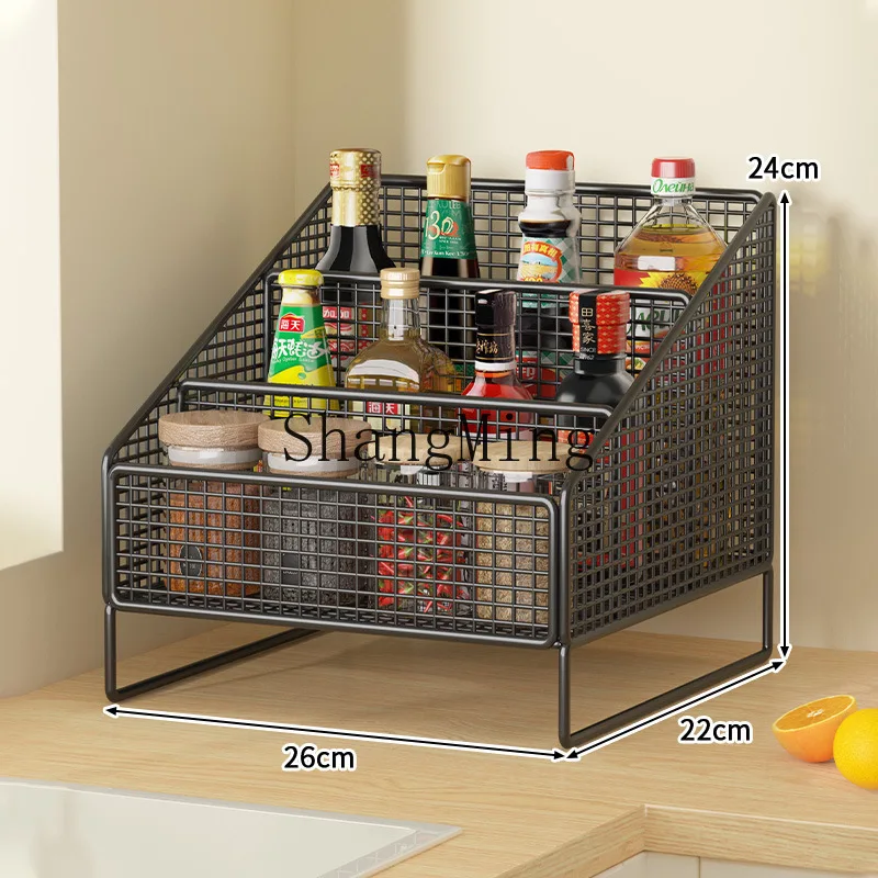 ZYY Delicate Premium Kitchen Shelf Multifunctional Storage Rack Multi-layer Seasoning Desktop Storage Box