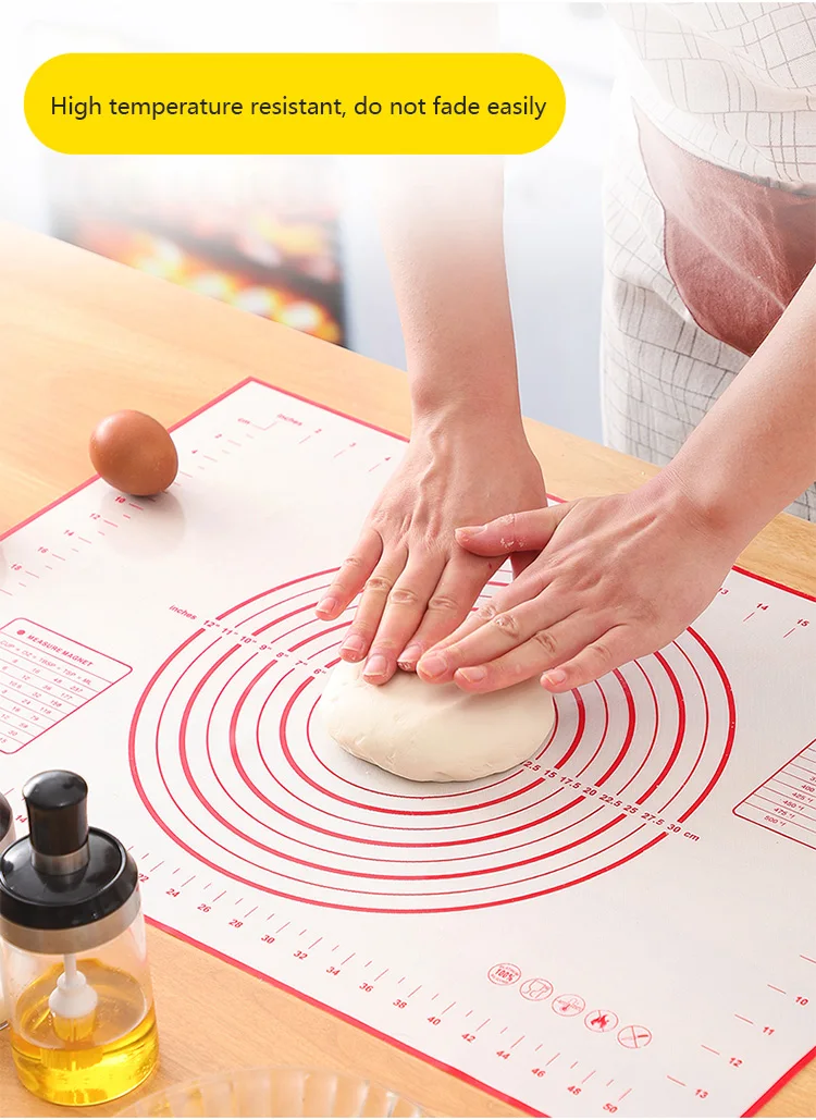 New Oversize 80/70/60cm Silicone Baking Mat Pastry Rolling Kneading Pad Kitchen Crepes Pizza Dough Non-stick Pan Pastry Mat