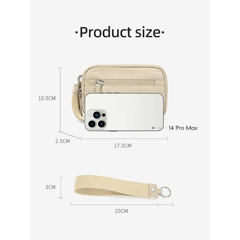 Portable Clear Coin Purse Nylon Card Holder Wrist Wallet Compact Money Organizer