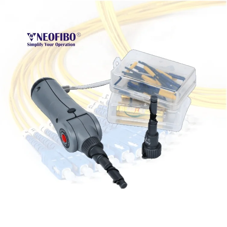 Neofibo EDV-838 One Click 2.5mm Sc Fc Cleaner 1.25mm Lc Fiber Optic Cleaner Fc Sc St Fiber Multiport Stick Fiber Optic Cleaner