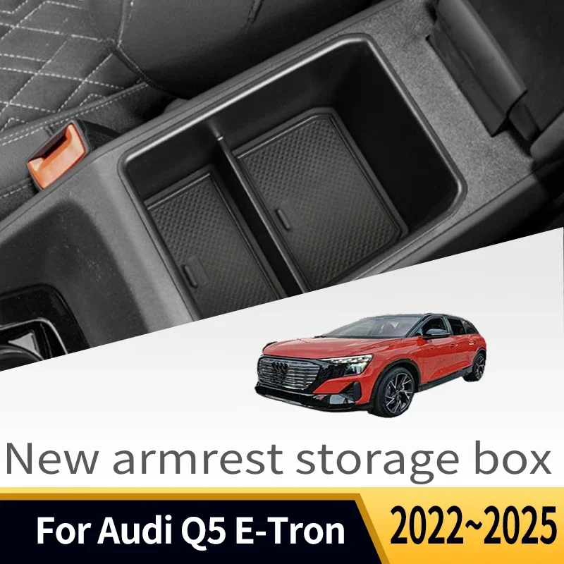 

Auto Parts Suitable For Audi Q5 E-Tron 2022~2025 Car Central Control Armrest Box Storage Box Multifunctional Accessories Tools