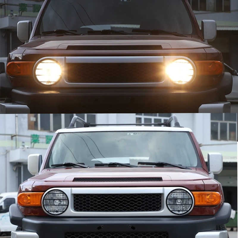 

Защитная решетка фары из углеродистой стали для Toyota FJ Cruiser XJ10 GSJ10 GSJ15 2007-2021, аксессуары для защиты фар