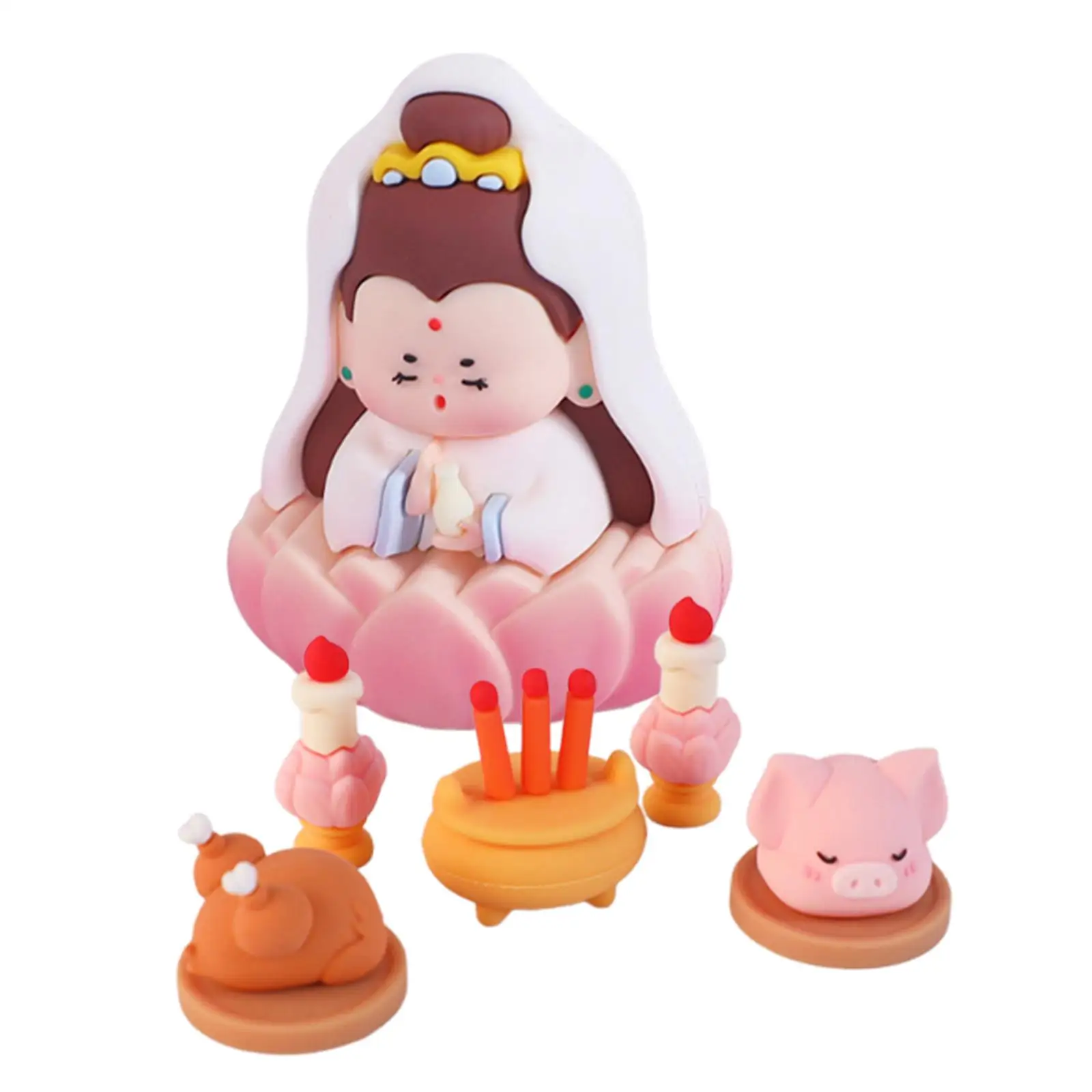 Chinese Mythological Figurine Car Dashboard Decorations Table Centerpiece Art Crafts Decorative Chinese God Statue Set for Wall