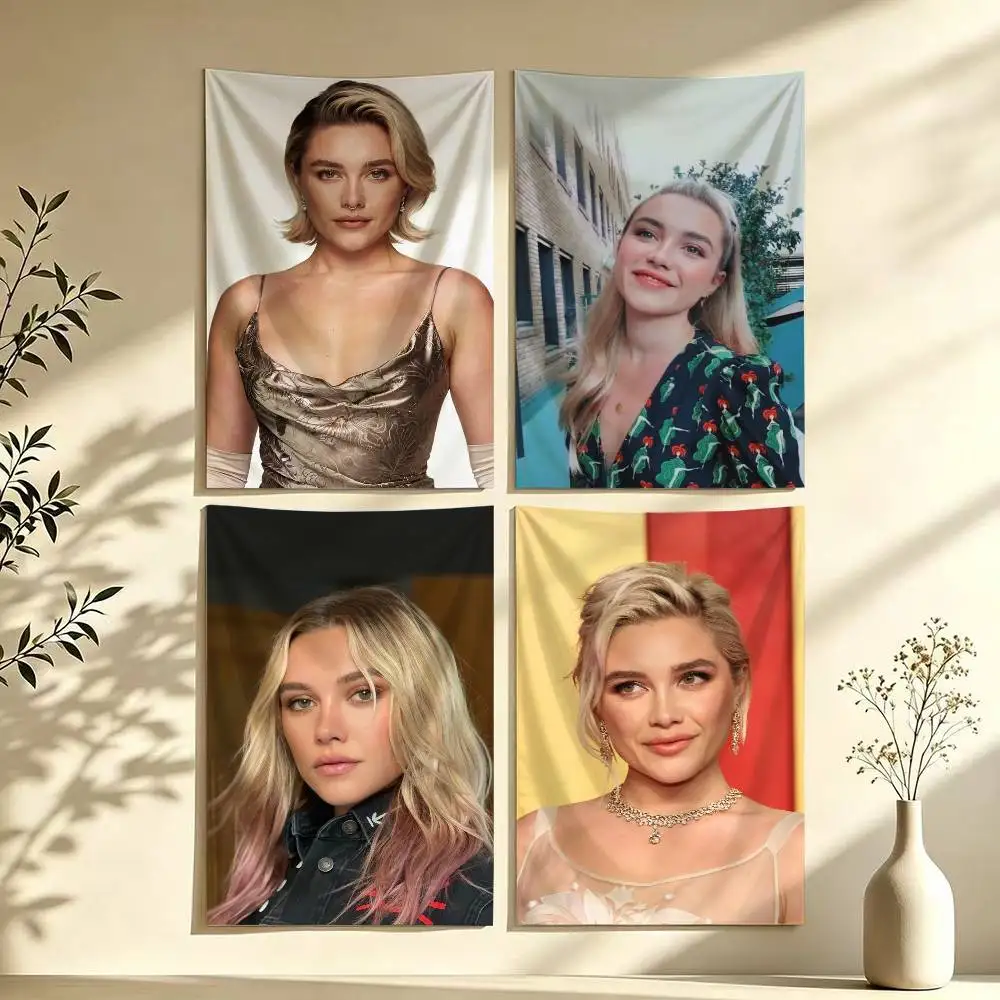 Actress F-Florence Pugh Flag Digital Printing Banner for Garage Wall Out Door Decoration
