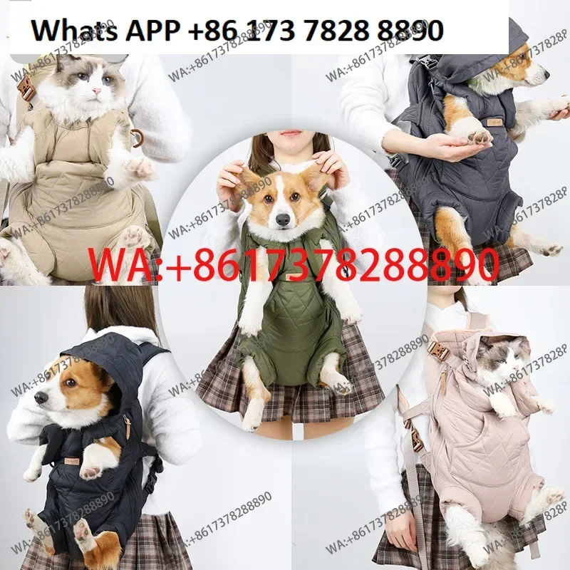 Dog out portable straps chest backpack winter thickened free hands warm backpack cycling travel bag