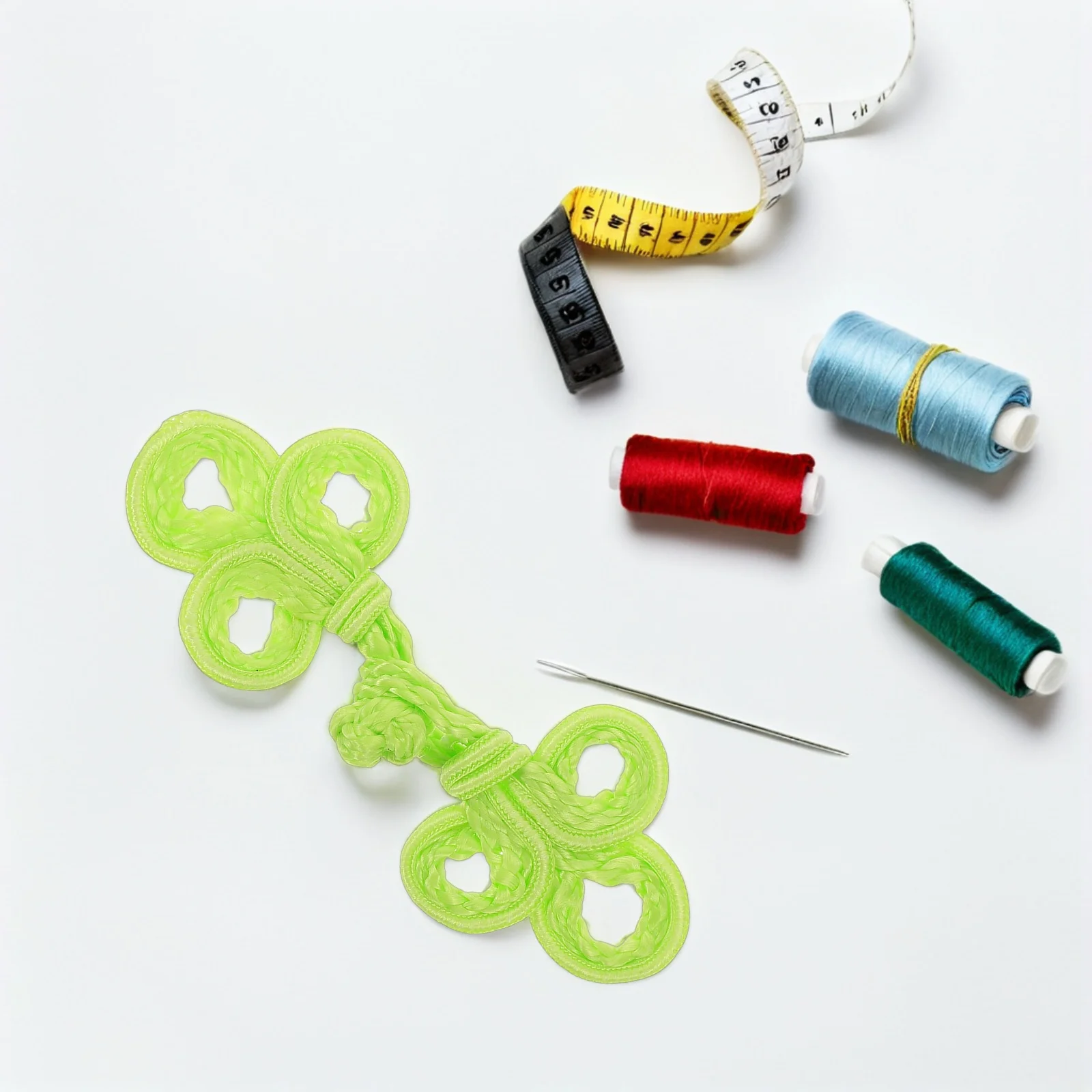 

10Pcs Chinese Buttons Handmade Three-Leaf Knot Toggle Closure Decorative Frog Closures for Cheongsam Jackets Spring Summer