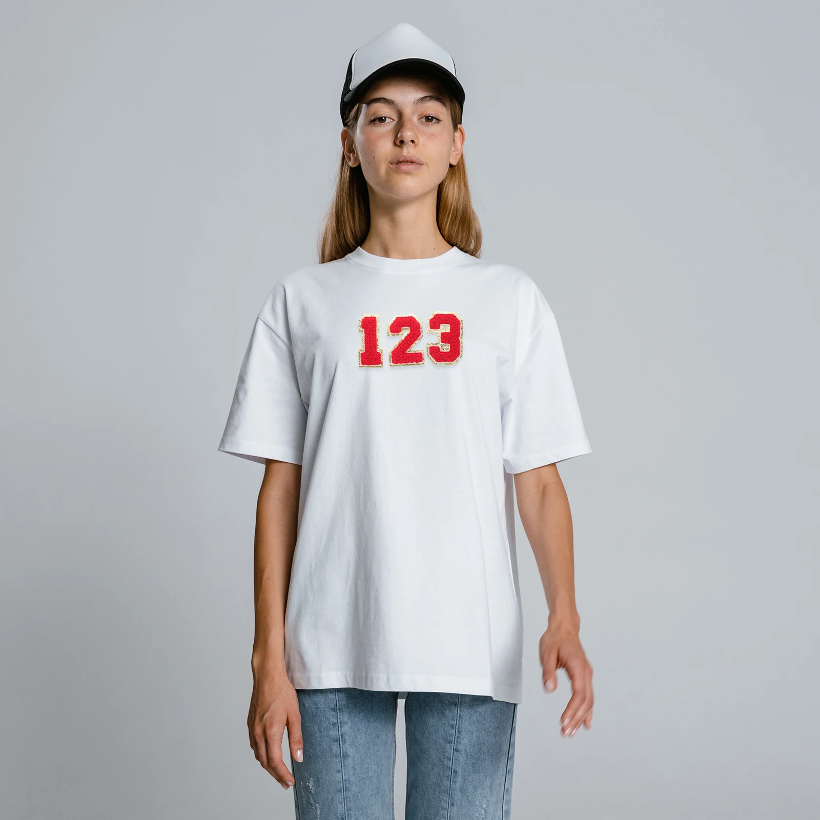 

20pcs Digital Patch Decorative Polyester Clothes Accessory Red DIY Embroidered Number Patches Appliques Coat Bag Hat Decor