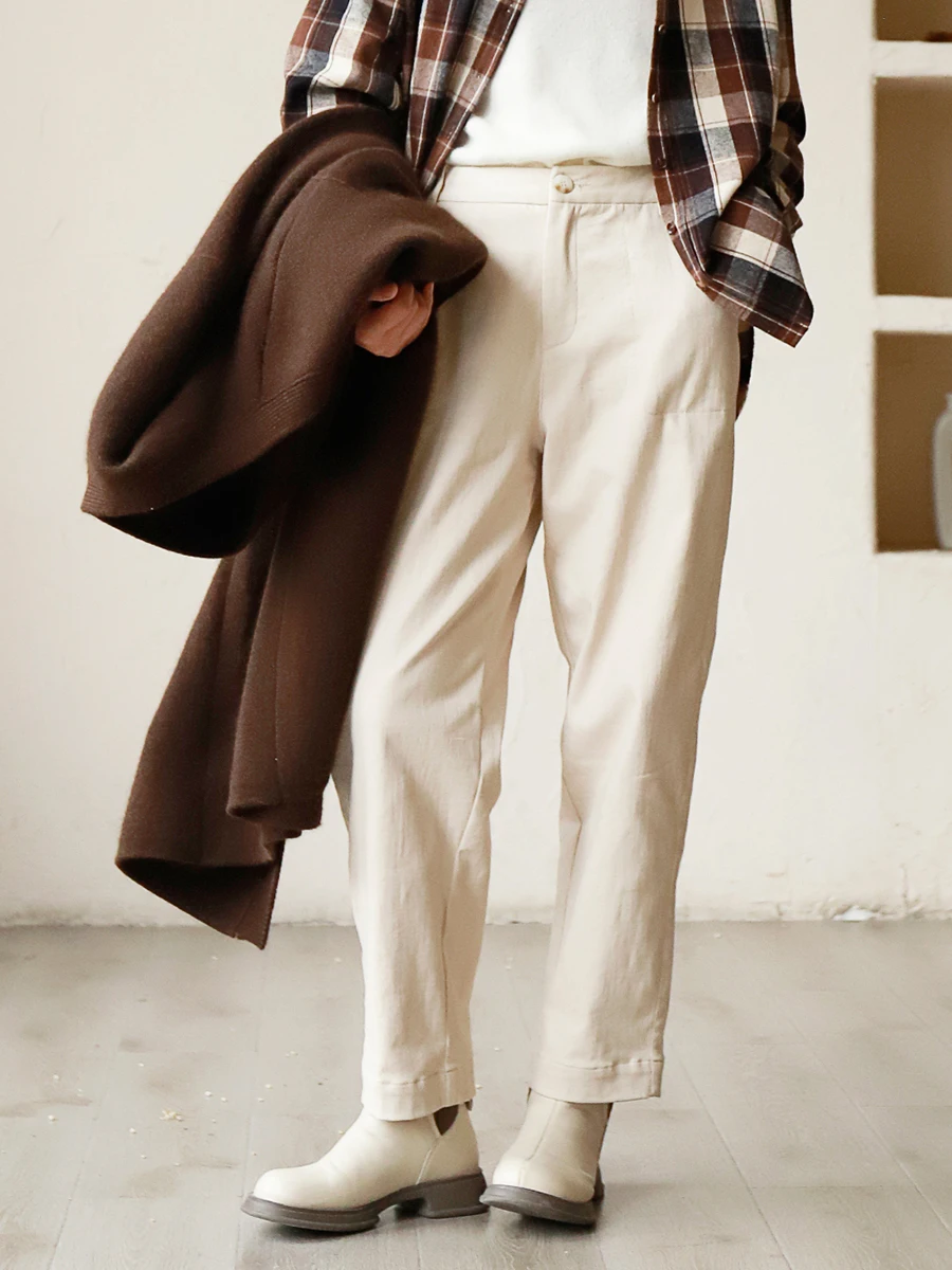 

Однотонные повседневные брюки, женские прямые брюки с высокой талией, длинные брюки, осень 2024, новинка, простые, стройнящие, универсальные, Y3W04Z2025