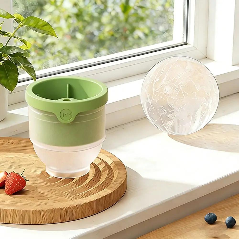 Mini Reusable Ice Ball Mold Silicone With Lid Ice Cube Mold Spherical Ice Bucket For DIY Ice Cream