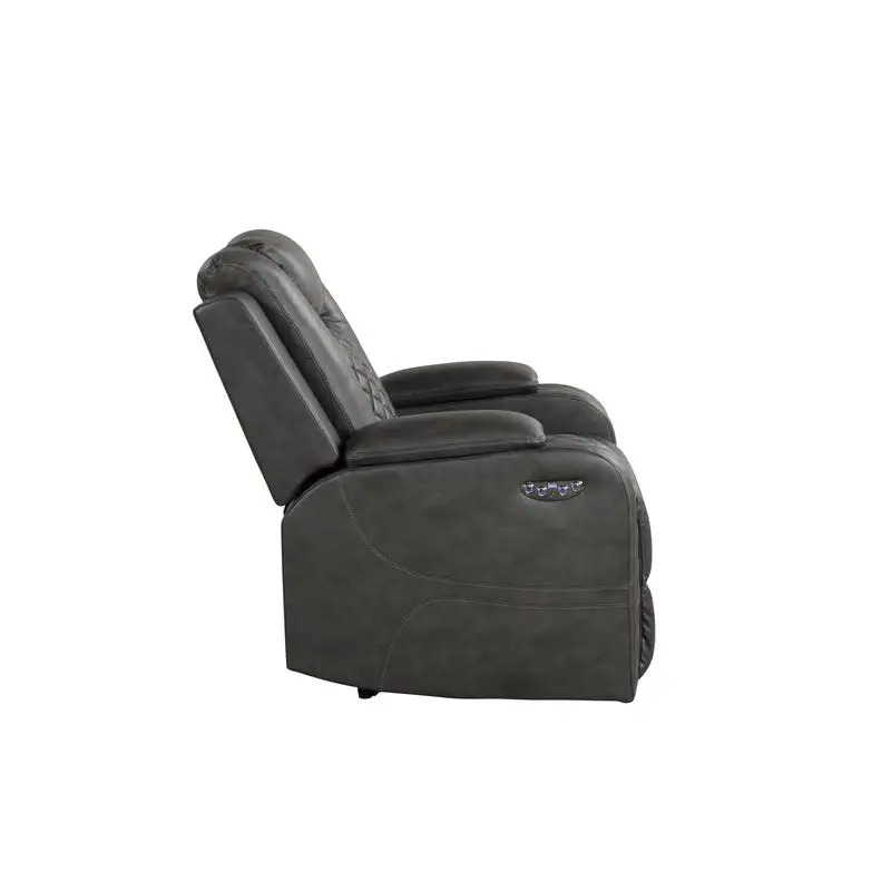 Gray Faux Leather LED Power Recliner Chair G150109060 NJ Inventory