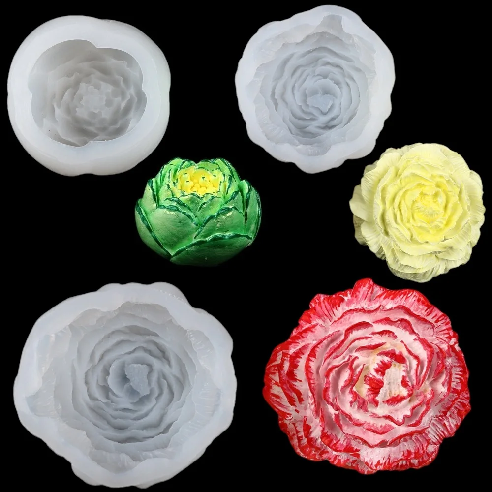 

Новая форма DIY помадка для украшения торта 3D пион ароматическое мыло свеча силиконовая форма для замешивания декоративный орнамент рождественские формы