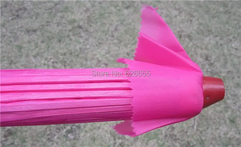 Chinesischer Farbiger Stoff-Regenschirm Weiß-Rosa Sonnenschirme Traditioneller Chinesischer Tanz-Farbschirm Japanische Seiden-Requisiten – Detail 35