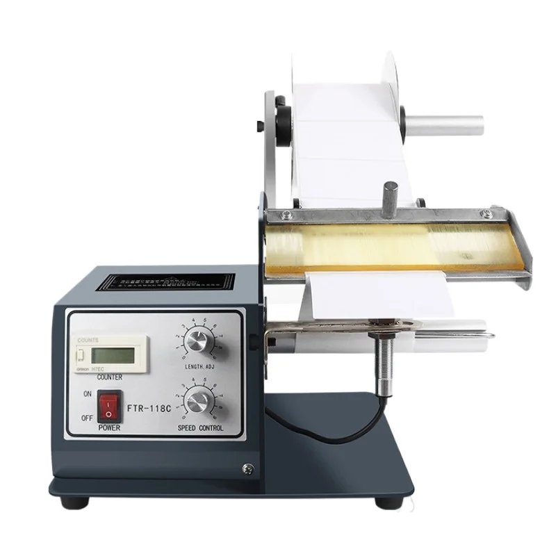 Transparent self-adhesive label separator, label stripping machine, barcode stripping machine