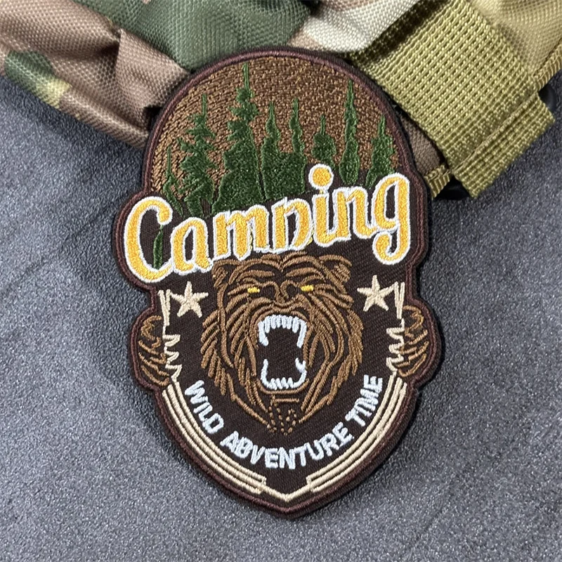 Parche táctico bordado oso militar con velcro para mochila y ropa - imagen 4