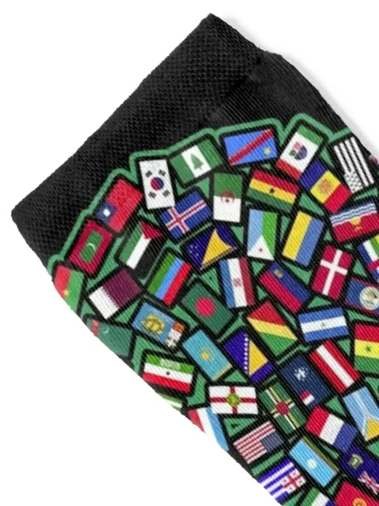 United Nations International Sticker Socks Soccer Climbing Socks Male Women's