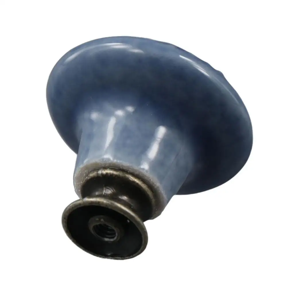 Vintage Single Hole Ceramic Knob Pull Handles Round Door Knob Flower Surface Cabinet Knob Wardrobe