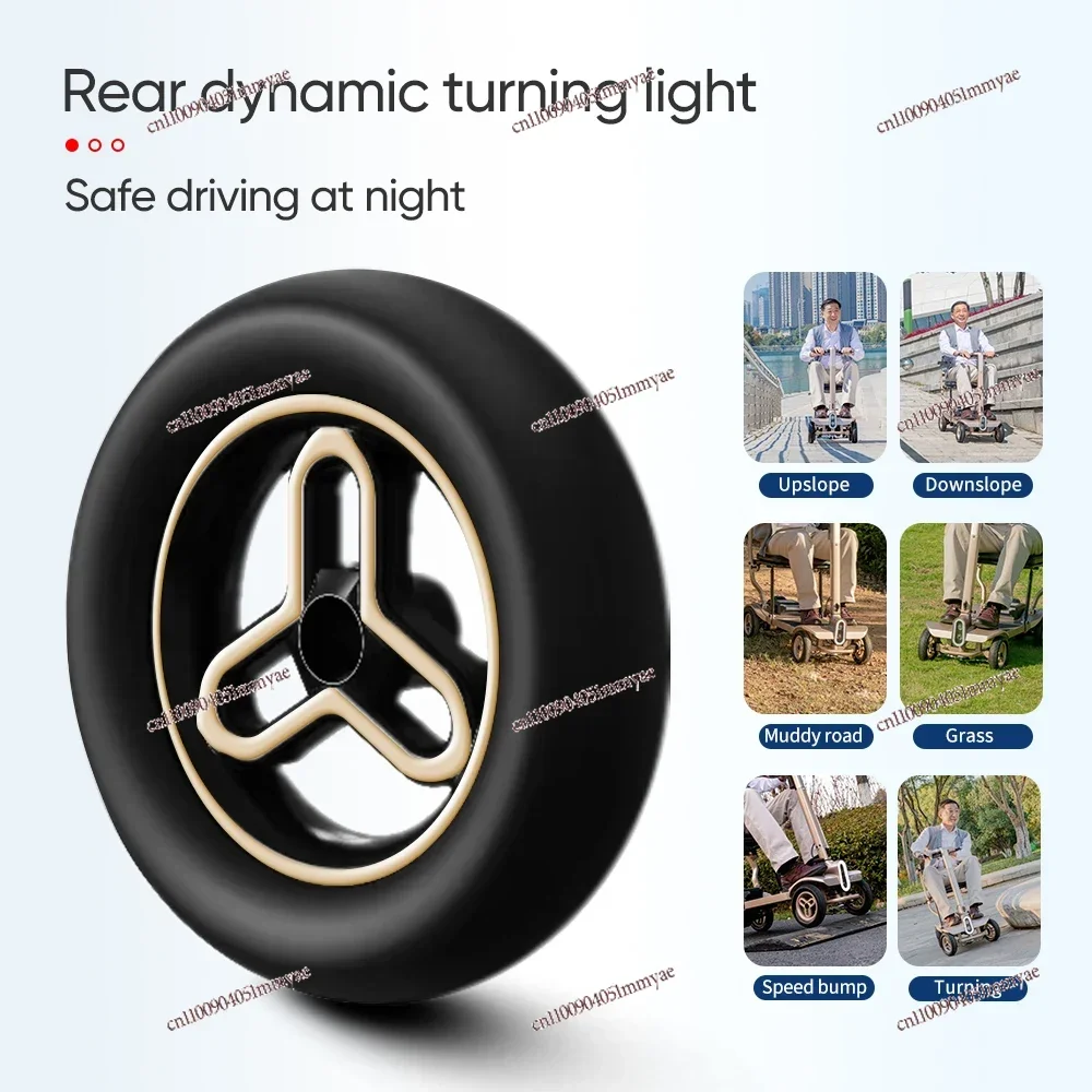 سكوتر كهربائي محمول خفيف للغاية 15 كجم للسفر جديد قابل للطي 4 عجلات سكوتر خفيف الوزن #6