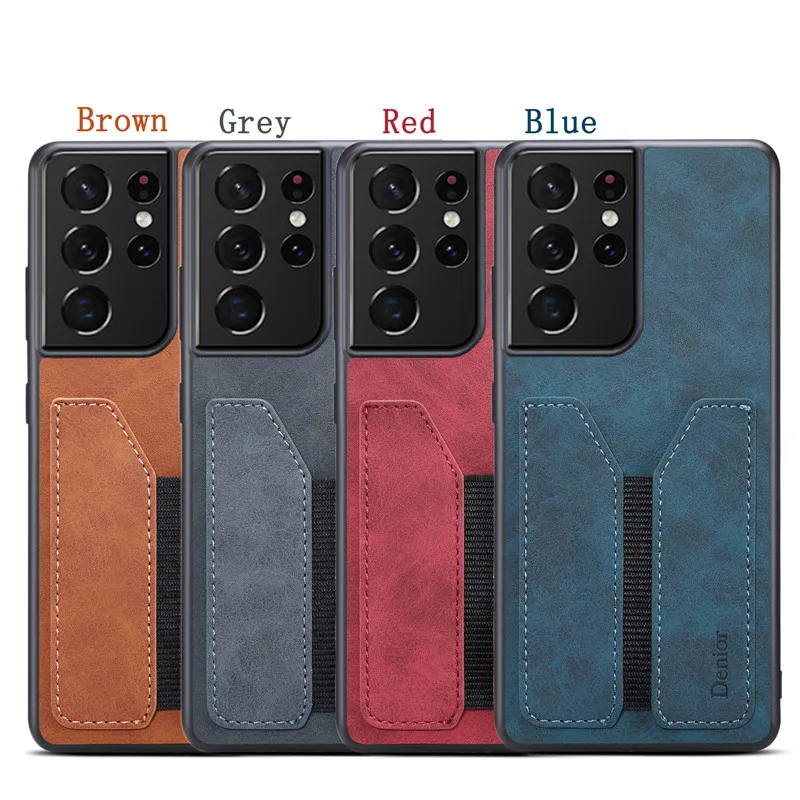 Luxury Soft Leather Phone Case For Samsung Galaxy S24 S23 FE S22 S21 S20 Ultra Plus S10 Note 20 Note 9 A05S Cover With card Slot