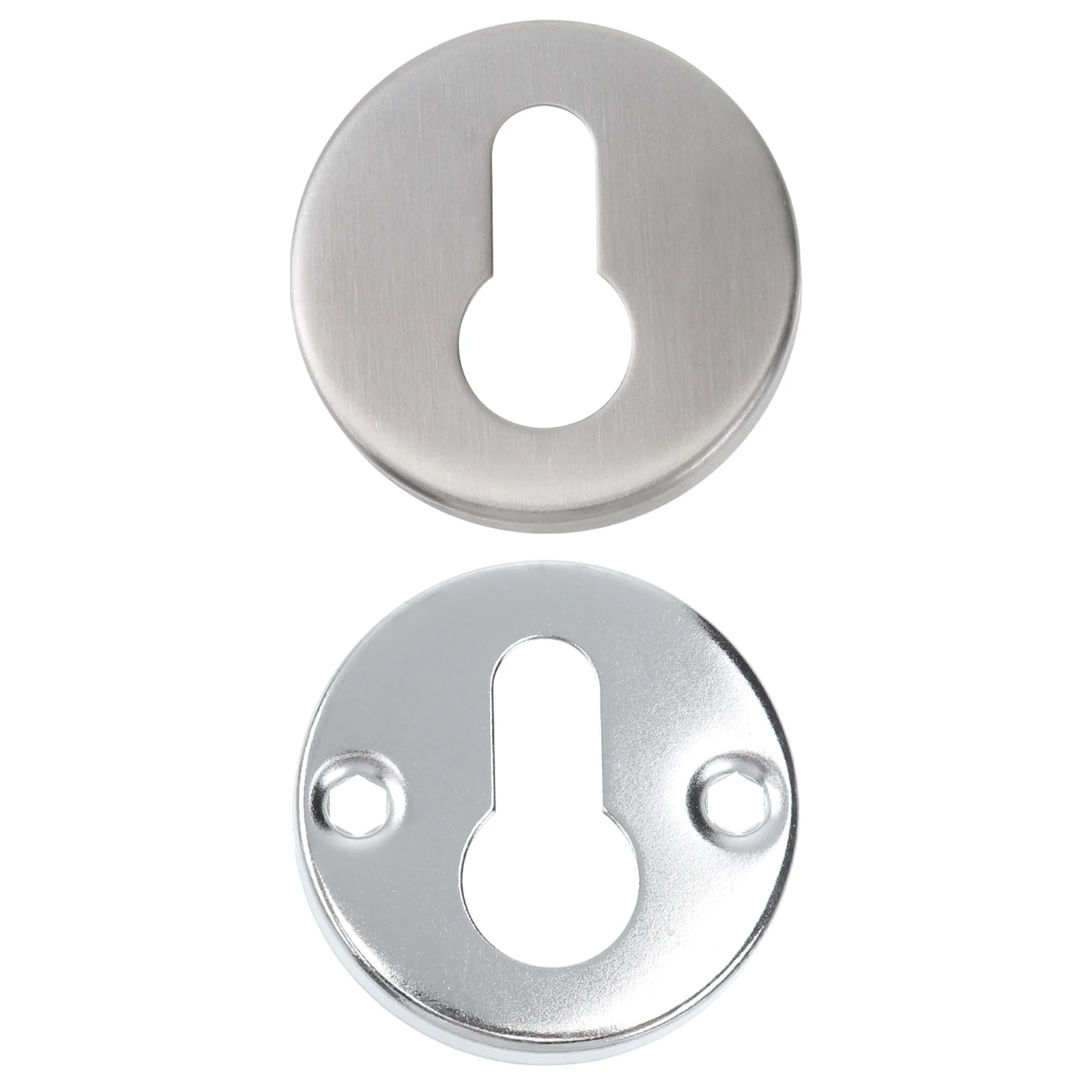 2Sets Lock Core Cover Stainless Steel Keyhole Protector for Door Striker Rust Proof Cold Resistant Decorative Door Accessory