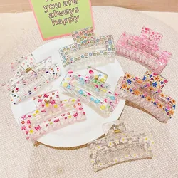 Cute Children's Jelly Hairpin Candy Color Big Grab Resin Girls Hairpin Back Head Hairpin Wholesale