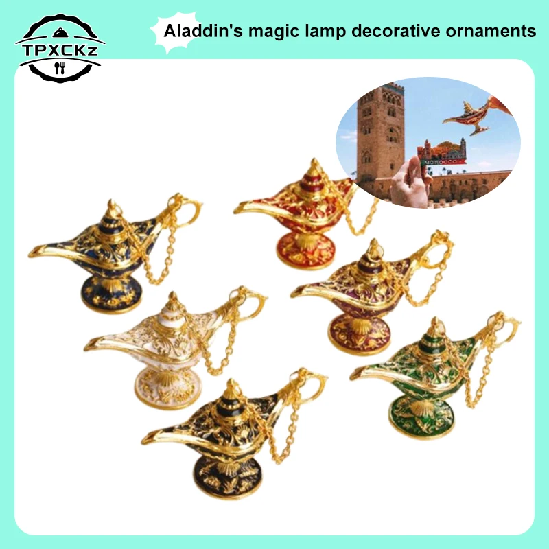 1pc Retro Wishing Lampe Aladdin Lampe Ornament Wohnzimmer Dekoration Vintage Stil Russische Home Festivals Abendessen Dekor Handwerk