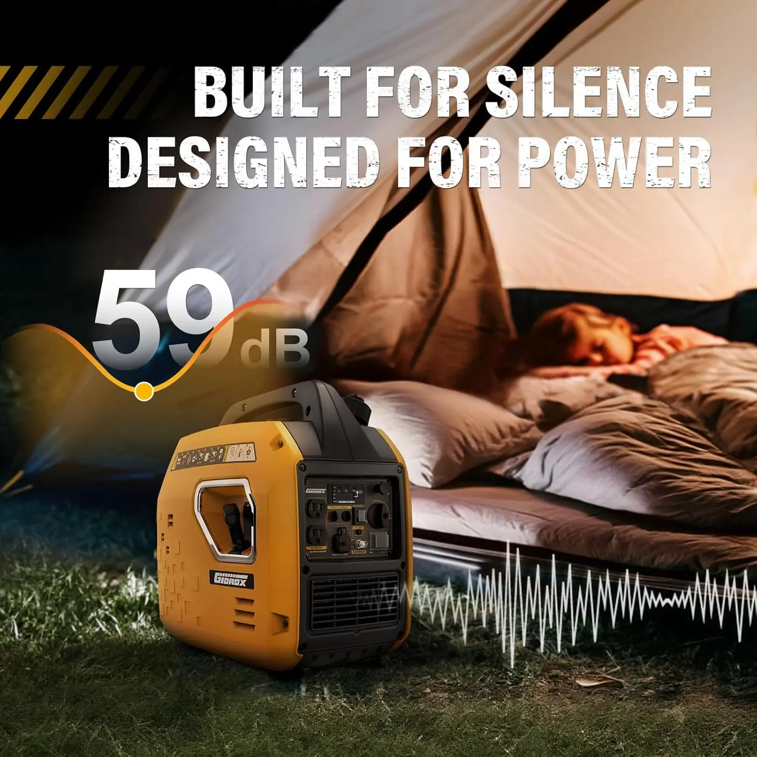 カスタマイズ可能な2500Wポータブルインバーター発電機、超静音ガソリン駆動、キャンプやパーティーに最適なクリーンパワー