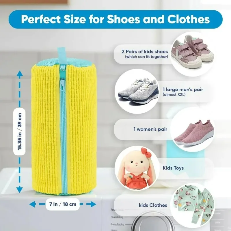 Washable Shoe Bag for Washer and Dryer, Dust-Proof Reusable, Sports Shoes/tennis Cleaning Set, Stain-Free Laundry Bag