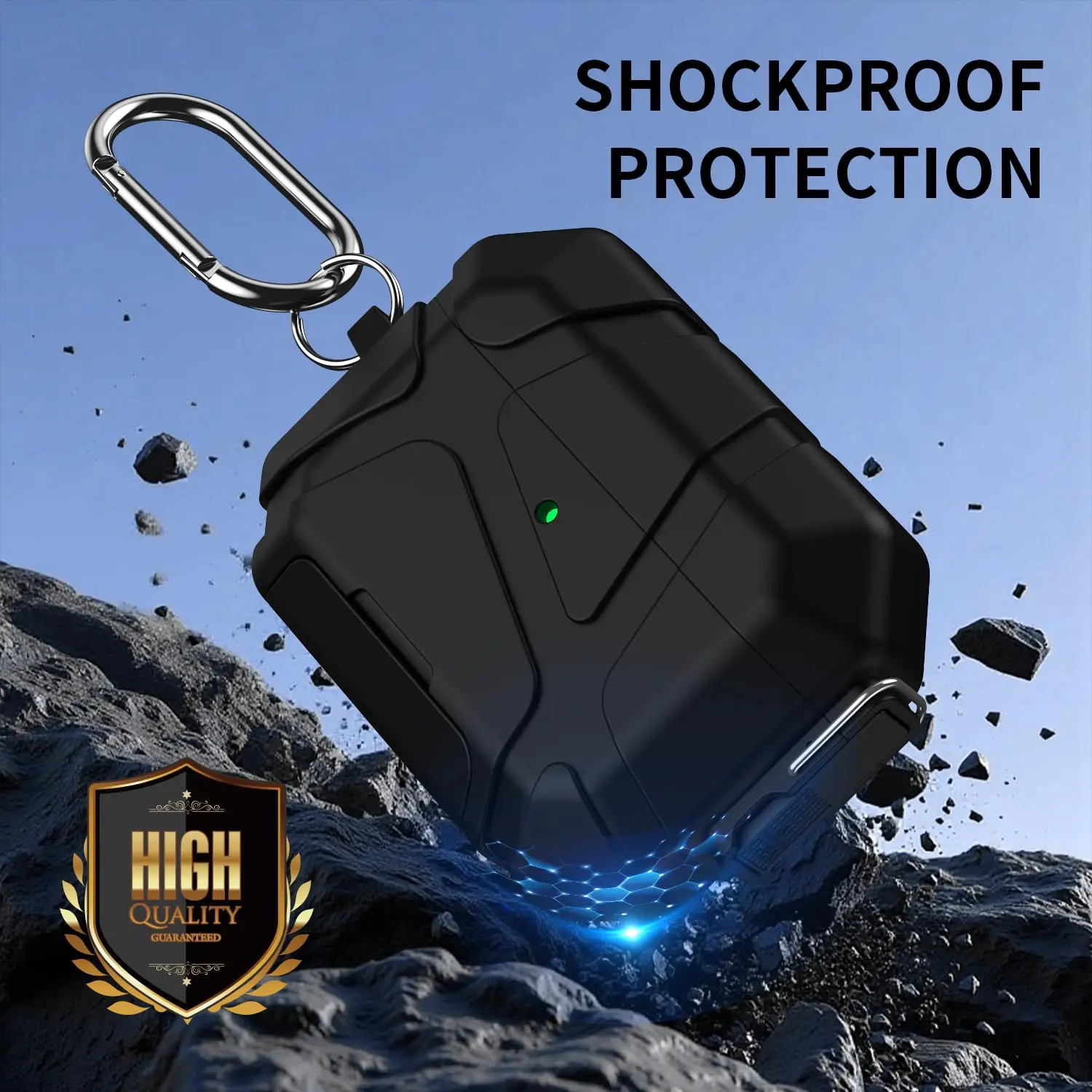 Lock Earphone Case For AirPods Pro 3 with Carabiner and Invisible Stand Military Armor Design Shockproof Cover For AirPods Pro 3 view 3