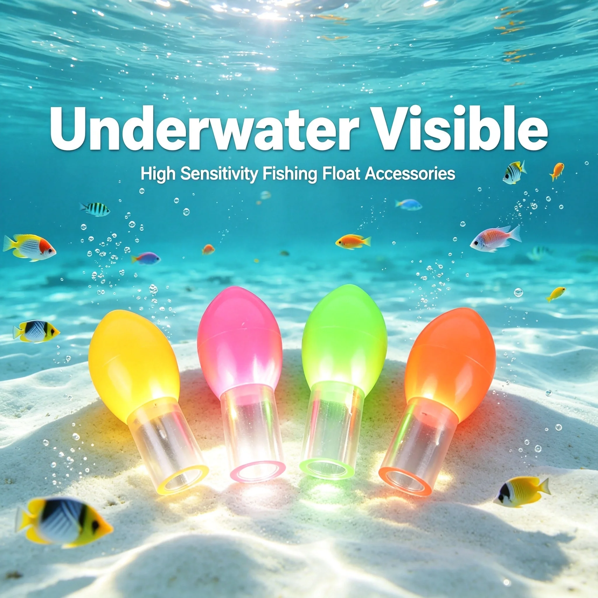 8-Pack Waterproof LED Night Fishing Float Light Electronic Tip Luminous Bobber Lamp for Squid Jigging