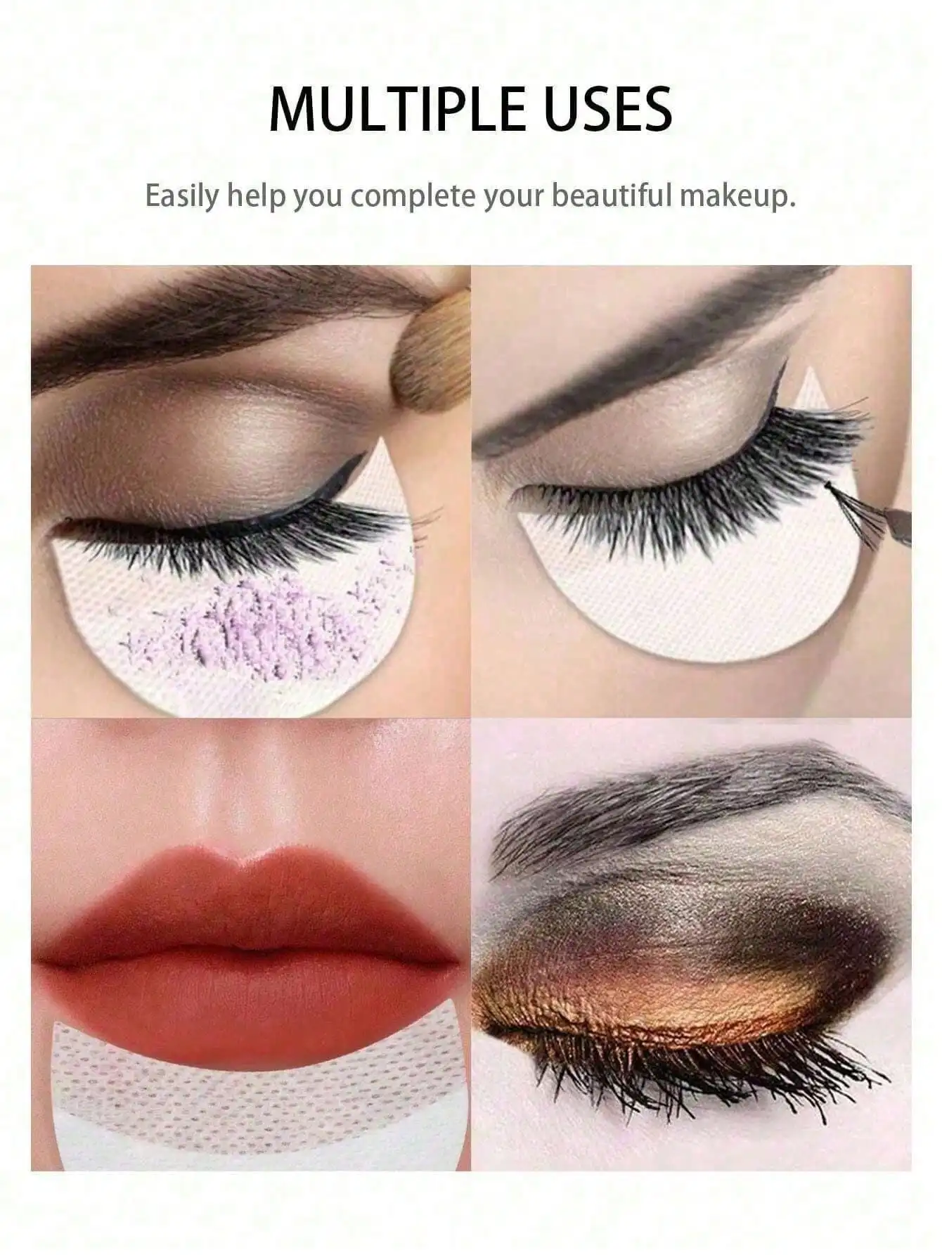 50 pezzi di carta monouso per ciglia innestate, isolamento e ombretto per eyeliner europeo-americano