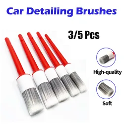 3/5pcs Car Detailing Brush Set Auto Wheel Interior Air Conditioner Vent Cleaning Wash Bristle Brush Kit Car Clean Washing Tools