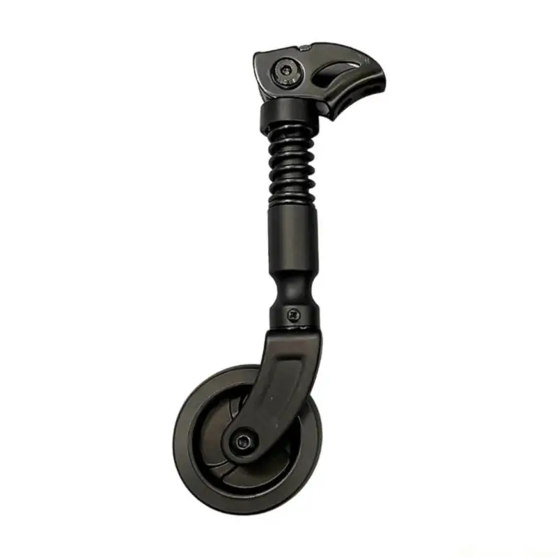 31BE Black ABS Support Wheel for Cycle Parking and Routine Use, Pivoting Accessory with Storage Carry Form and Side Balance for