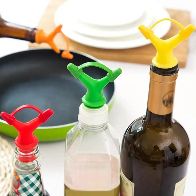Silicone Bottle Stopper, Wine Pourer with Cap, Oil Champagne Bottle, Wood Plug, Keep Wine Freash, Wedding Party