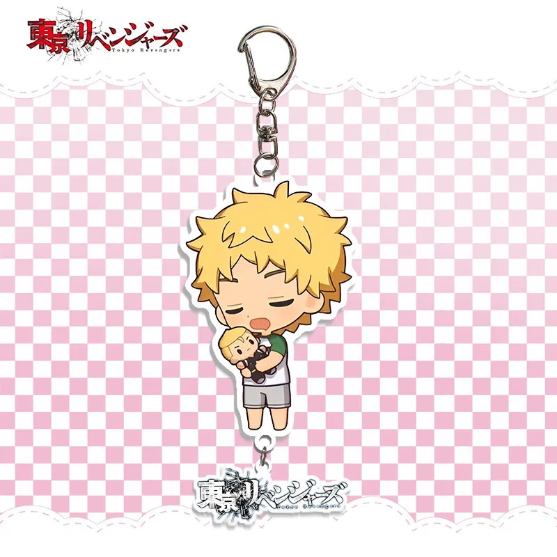 Tokyo Revengers Q Version Figure porte-clés dessin animé porte-clés acrylique accessoire Hanagaki Takemichi Anime marchandise mignon