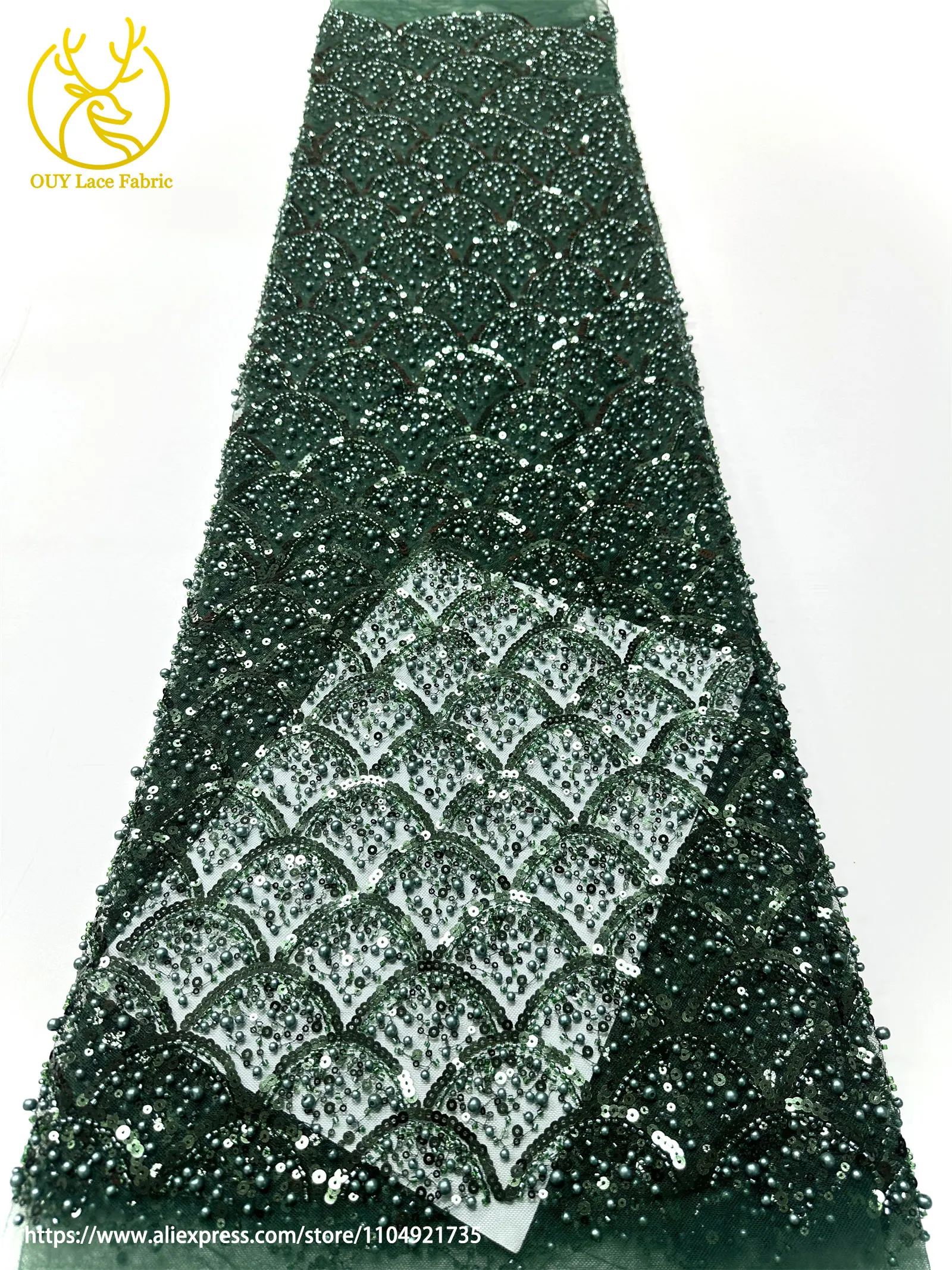 Burgunderroter afrikanischer Perlenstickerei-Mesh-Spitzenstoff, eleganter nigerianischer französischer Pailletten-Tüll-Spitzenstoff für Frauen, Partykleider – Detail 24