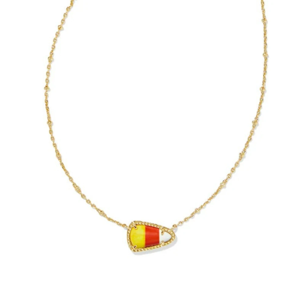 

YEEVAA Halloween Candy Corn Short Pendant Necklace/Stud Earrings for Women, Fashion Jewelry, Unique Gifts