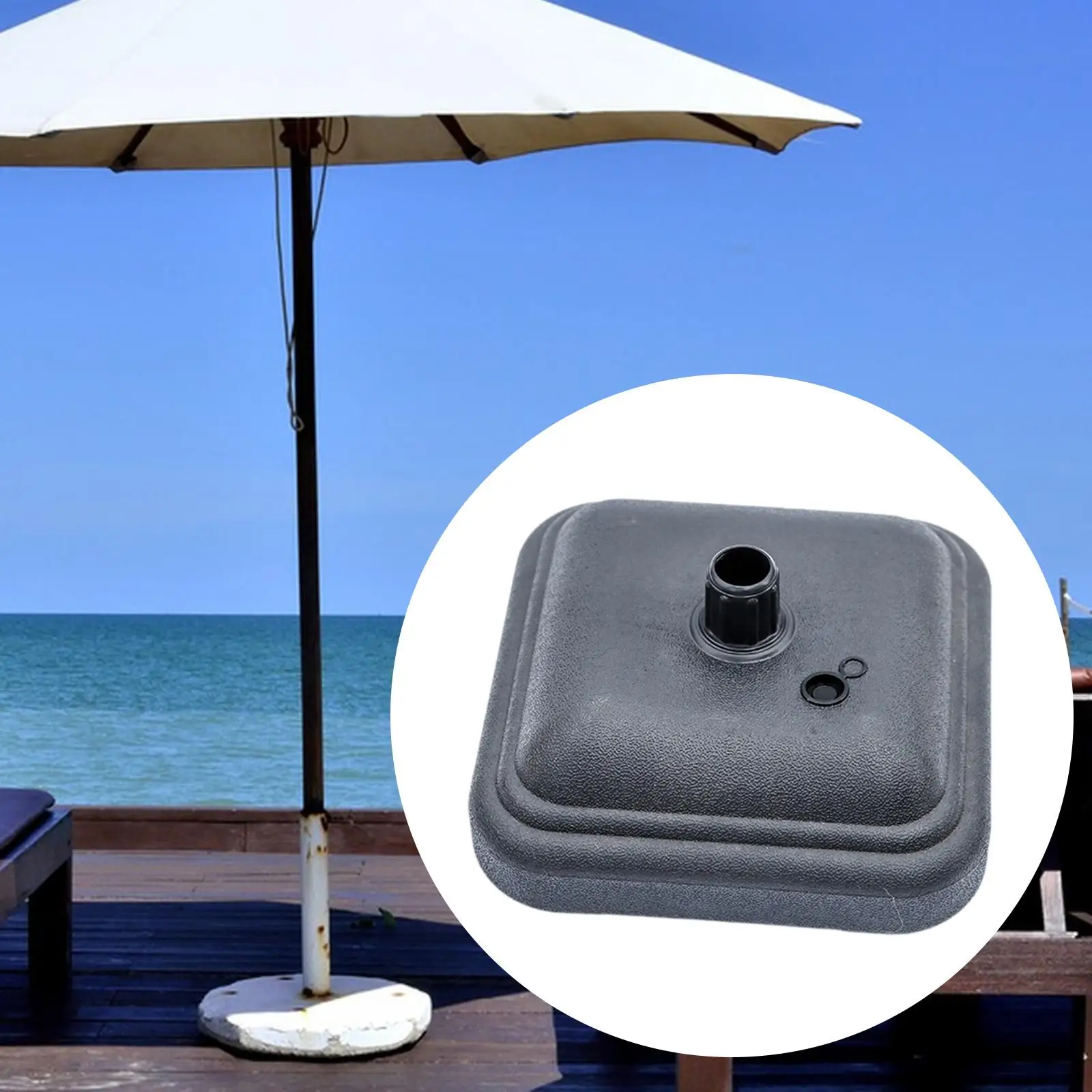 

Fillable Umbrella Base Umbrella Stand Sturdy Stable Weighted Portable 12L Capacity for Outdoor Backyard Poolside Garden Deck