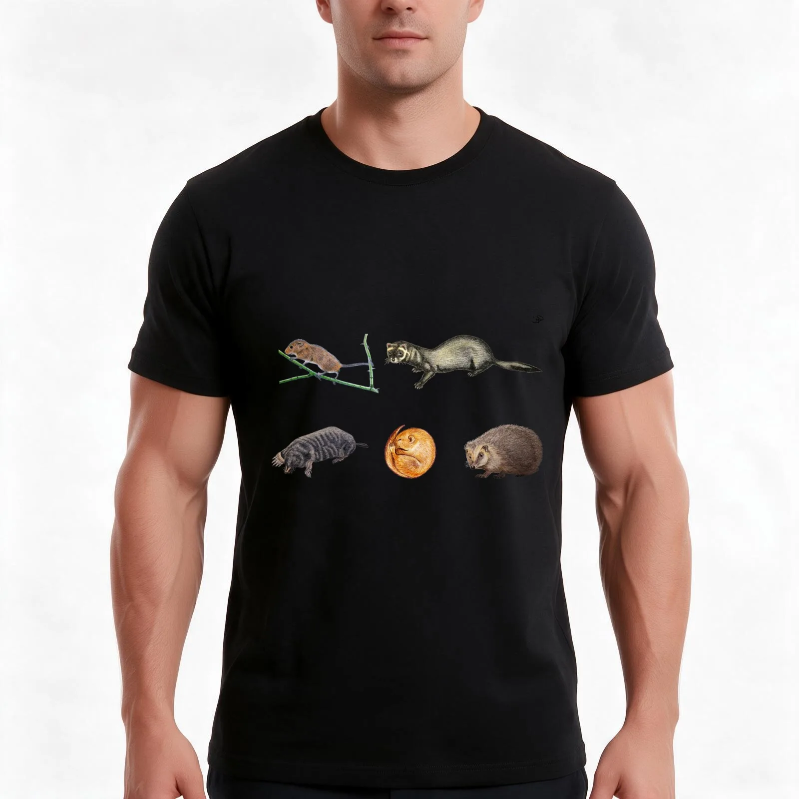 Land Mammals T-Shirt Summer Casual Cotton Tee Oversized Streetwear Tops Vintage Graphic Print Loose Fit Short Sleeve